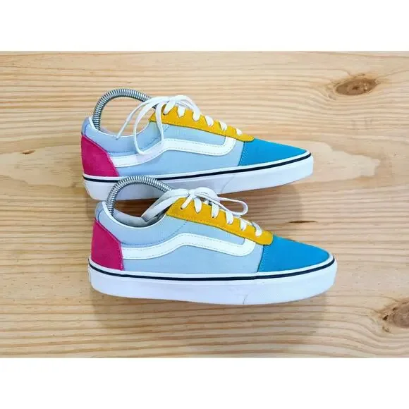 Vans Ward Color Block Low Skate Shoes Skateboarding Canvas Womens Size 8.5 - Picture 6 of 11